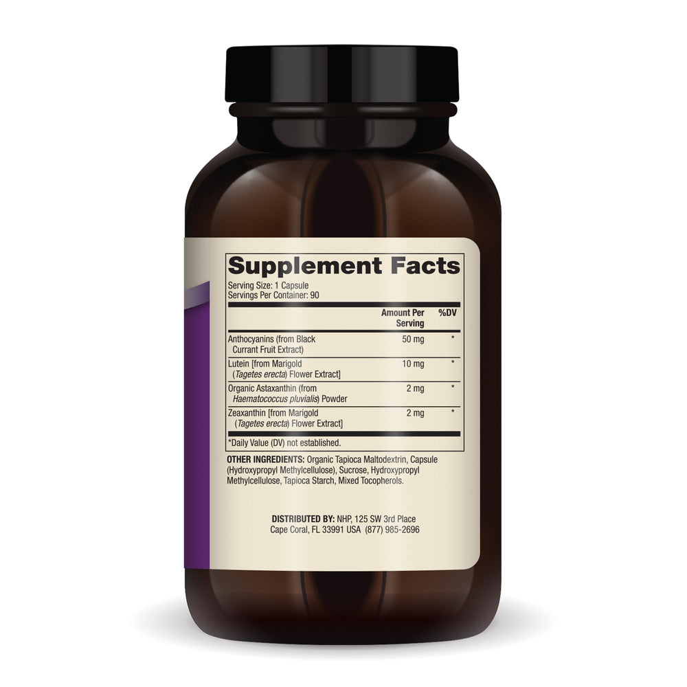 Close-up of Dr Mercola Eye Support capsules