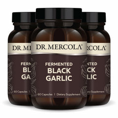 Dr. Mercola Fermented Black Garlic bottle - 90 servings (180 capsules)