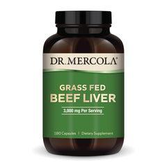 Dr. Mercola Grass-Fed Beef Liver bottle label