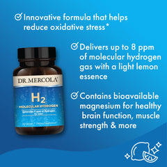 Bottle of Dr. Mercola H2 Molecular Hydrogen supplement