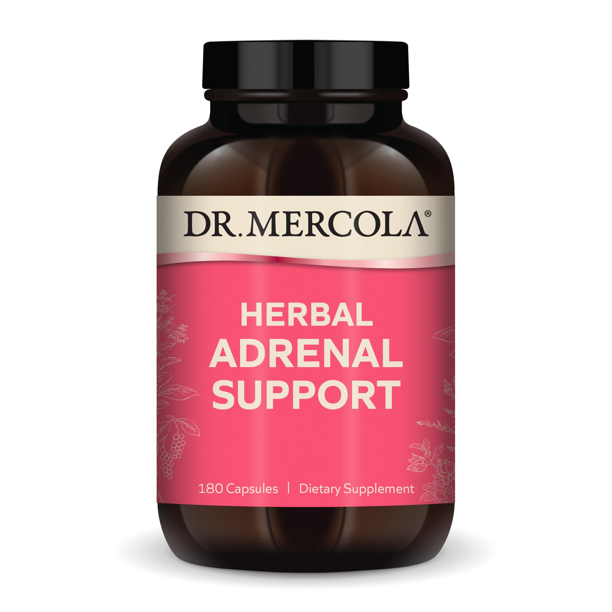 Dr. Mercola Herbal Adrenal Support bottle with label