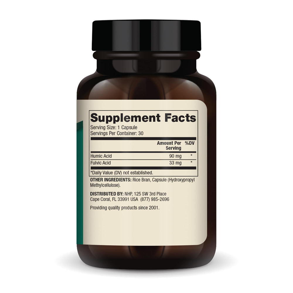 Graphic showing gut health and overall wellness benefits of Humic Fulvic Acid Complex