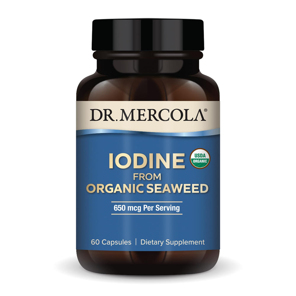 Dr. Mercola Iodine from Organic Seaweed bottle with label