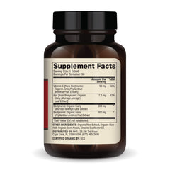 Nutrition facts panel for Dr. Mercola Iron from Organic Curry