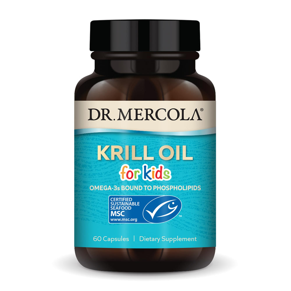 Dr. Mercola Krill Oil for Kids bottle – 60 capsules