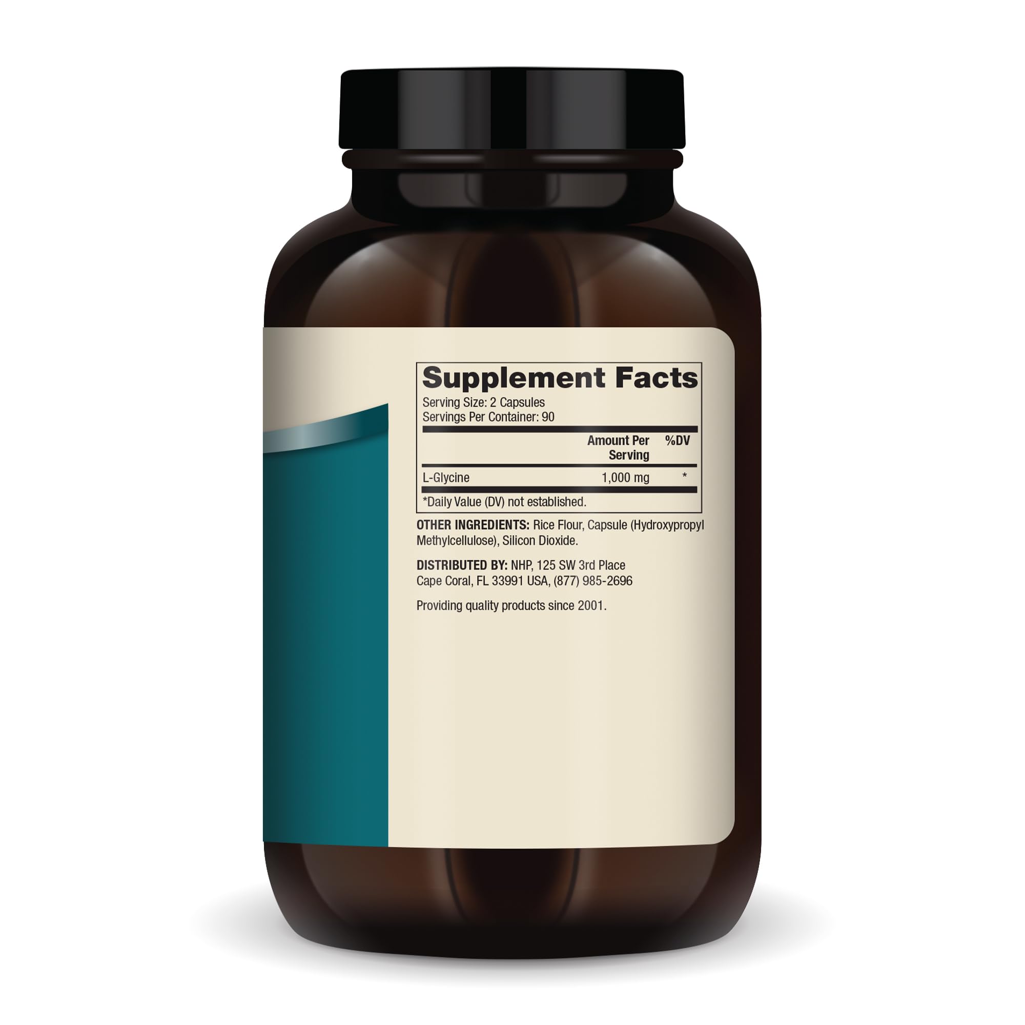 Dr. Mercola L-Glycine bottle with 180 capsules
