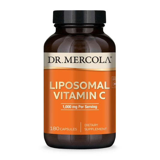 Dr. Mercola Liposomal Vitamin C bottle and label - 180 capsules (90 servings) - hero image