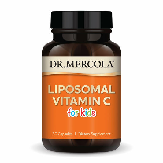 Dr. Mercola Liposomal Vitamin C for Kids bottle on white background