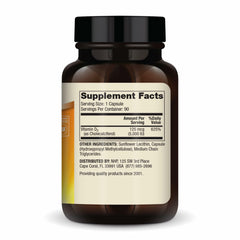 Close-up of vitamin D3 liposomal capsules