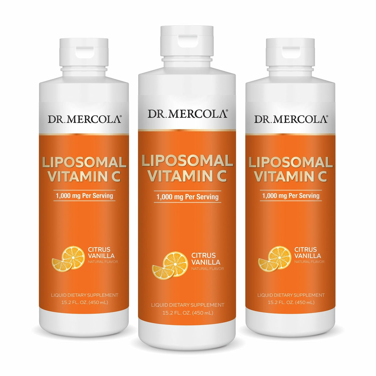 Dr. Mercola Liquid Liposomal Vitamin C bottle – front view