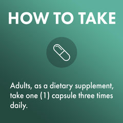 Graphic showing a 3-capsule serving of Dr. Mercola L-Lysine