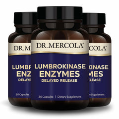 Bottle of Dr. Mercola Lumbrokinase Enzymes with label
