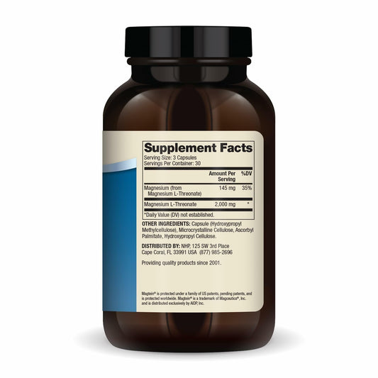 Close-up of Magtein Magnesium L-Threonate on product label