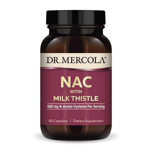 Dr. Mercola NAC with Milk Thistle bottle front