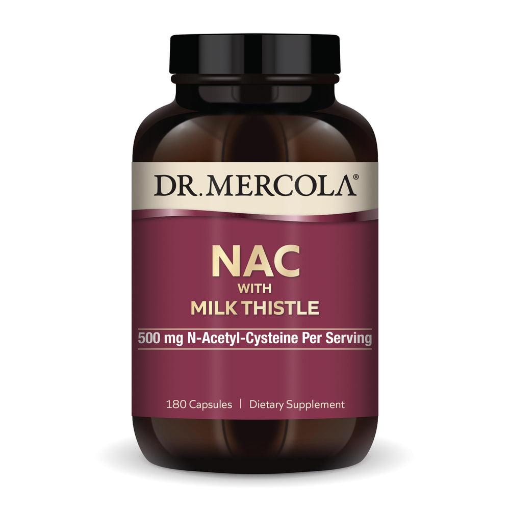 Dr. Mercola NAC with Milk Thistle bottle front view