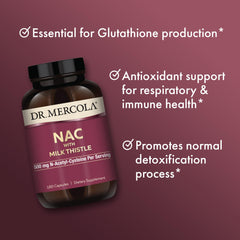Dr. Mercola NAC Milk Thistle with broccoli sprout ingredients for liver health