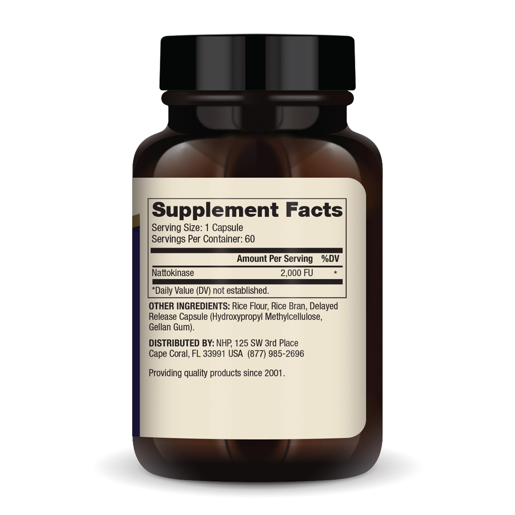 Close-up of Nattokinase delayed-release capsules