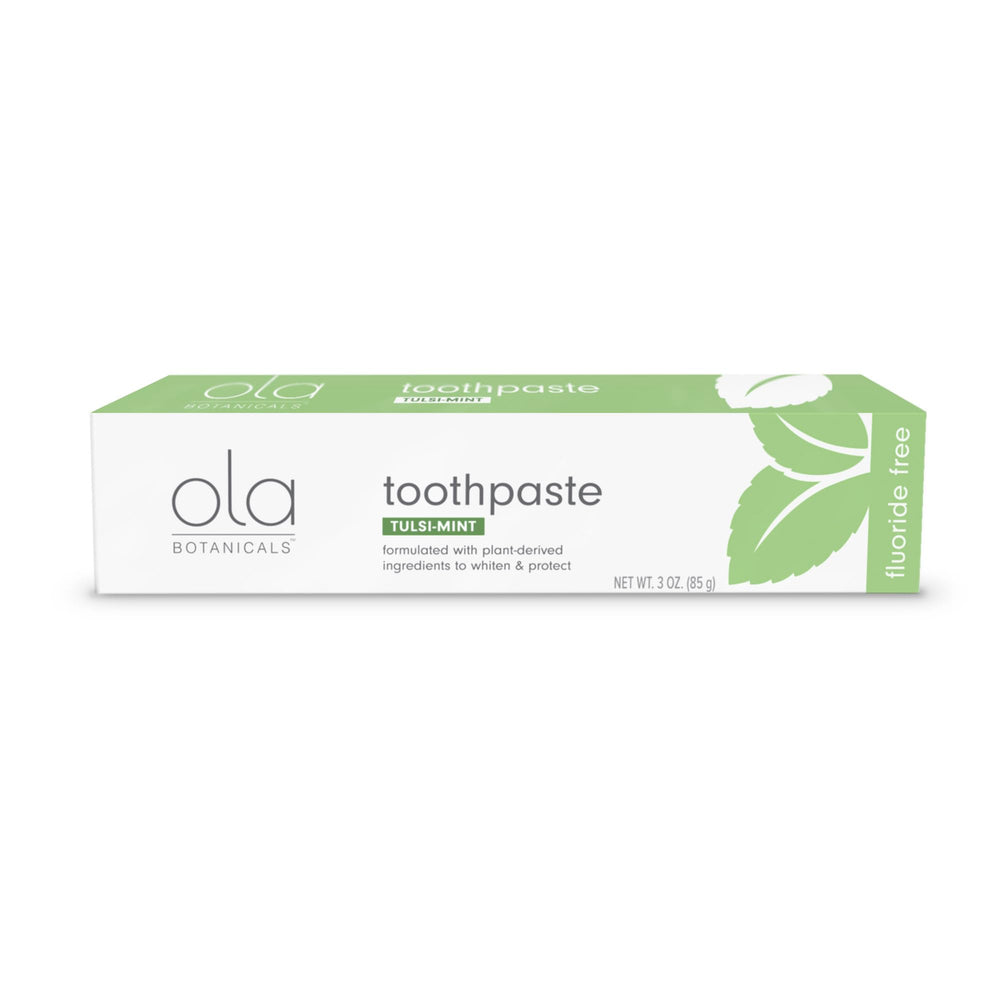 3 oz tube of Ola Botanicals fluoride-free toothpaste