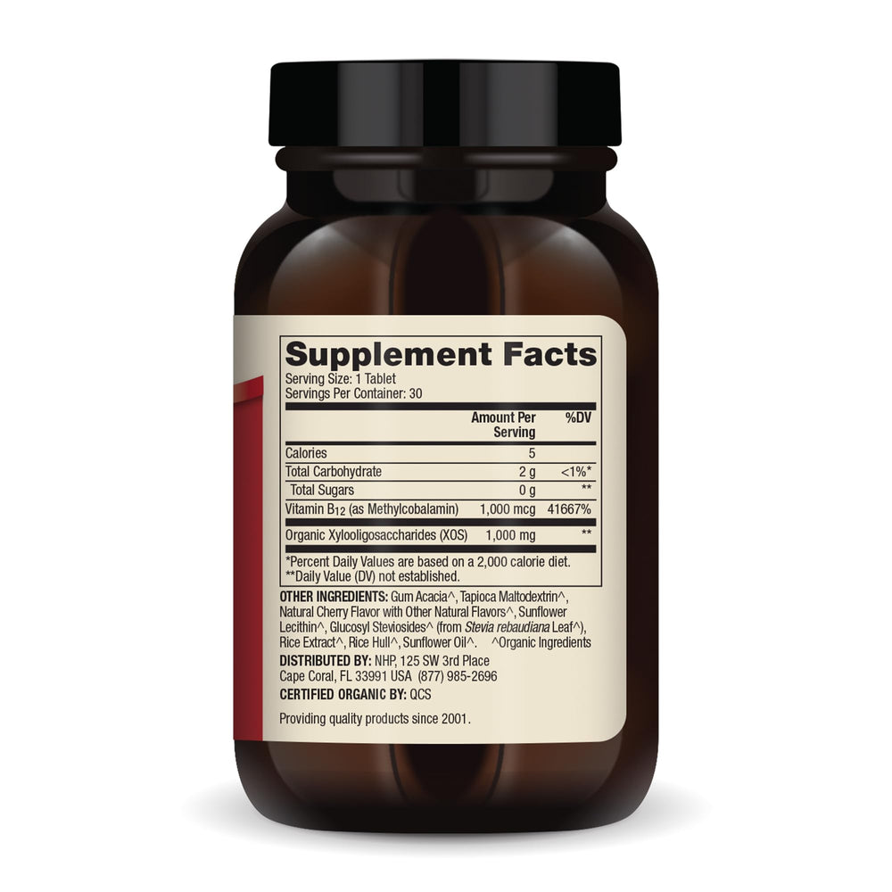 Close-up of the bottle label highlighting 1000 mcg methylcobalamin
