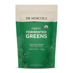 Front view of Dr. Mercola Organic Fermented Greens bottle - 9.5 oz / 270 g