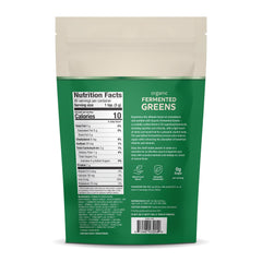 Close-up of the Organic Fermented Greens label showing Certified Organic and USDA Organic