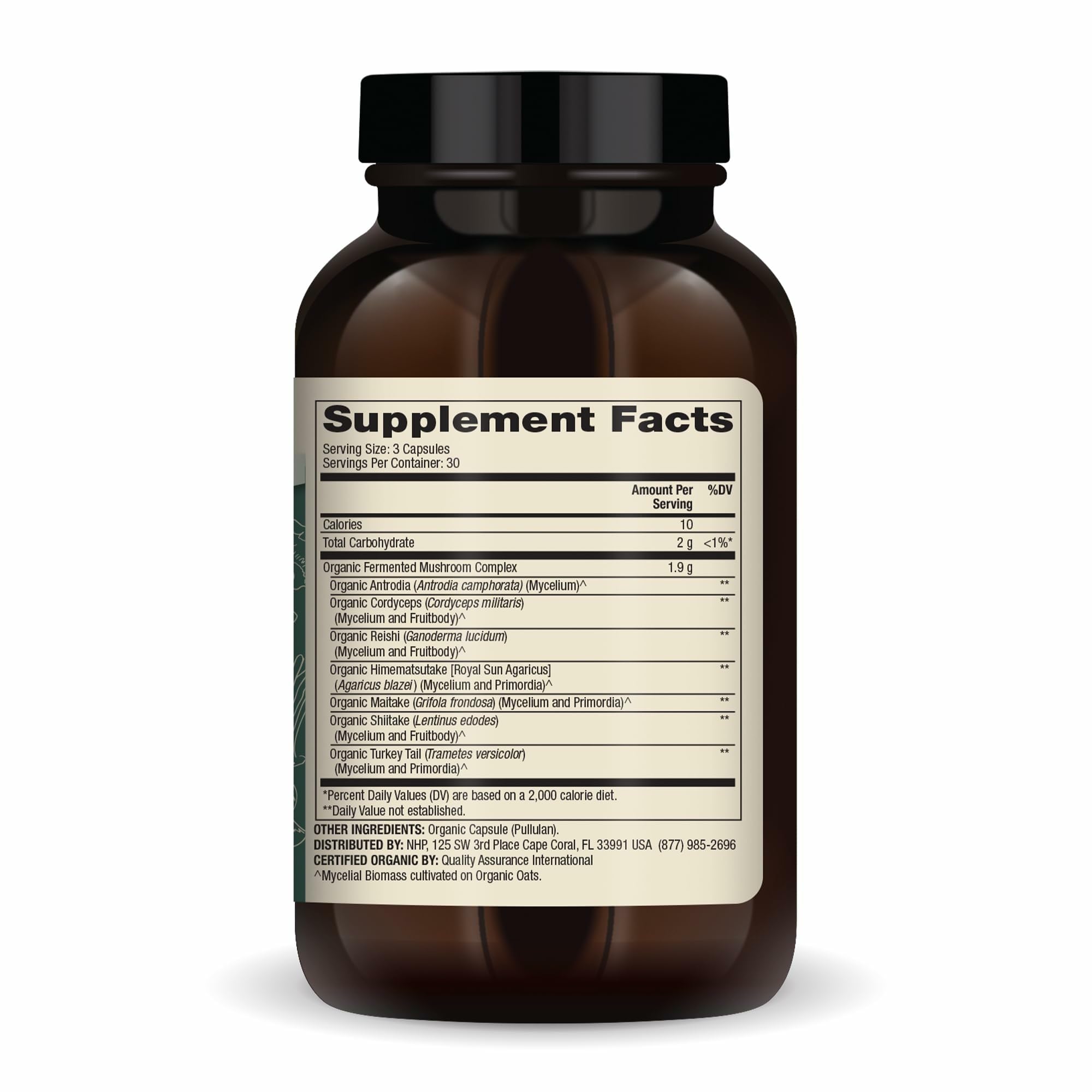 Seven-species mushroom blend used in the formula