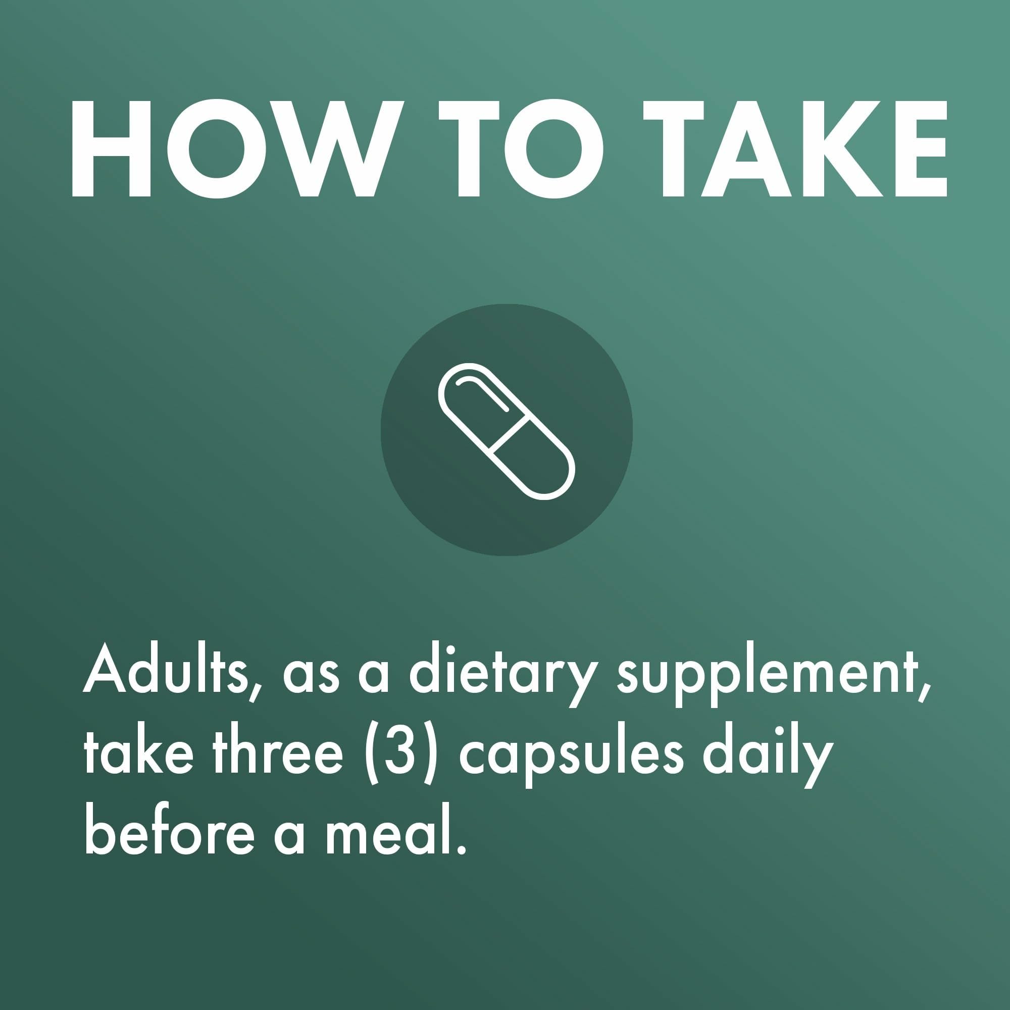 90 capsules per bottle with serving size