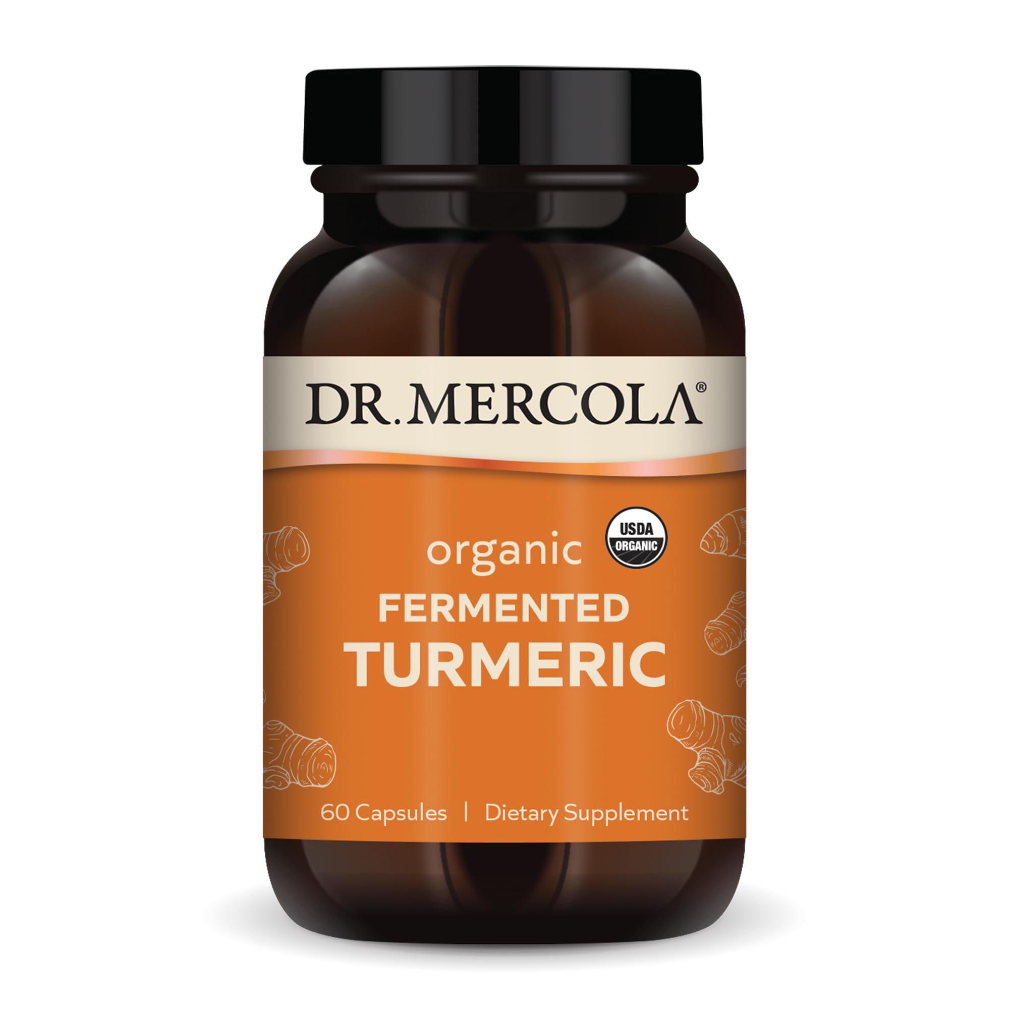 Dr. Mercola Organic Fermented Turmeric bottle - 60 capsules