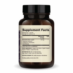 Supplement facts panel on Dr. Mercola Resveratrol bottle