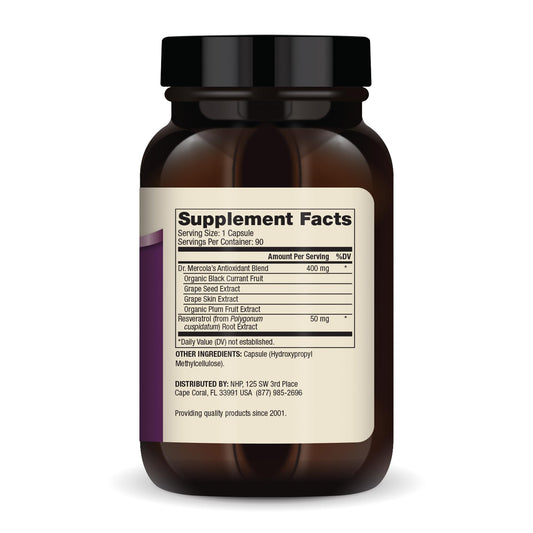 Close-up of Purple Defense capsules inside the bottle
