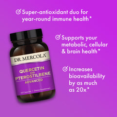 Close-up of capsules in Dr. Mercola Quercetin & Pterostilbene Advanced