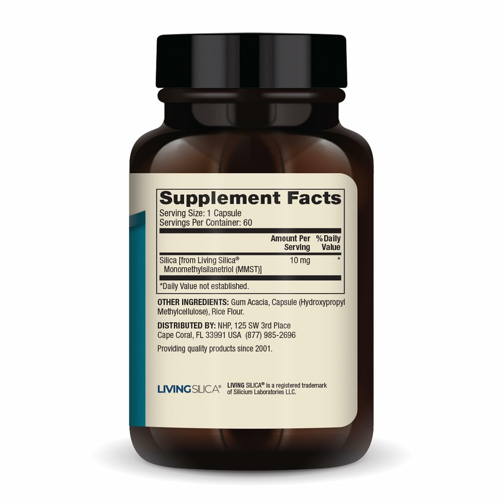 Close-up of ingredients for Dr. Mercola Silica Collagen Builder