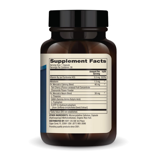 Back view of the bottle showing supplement facts