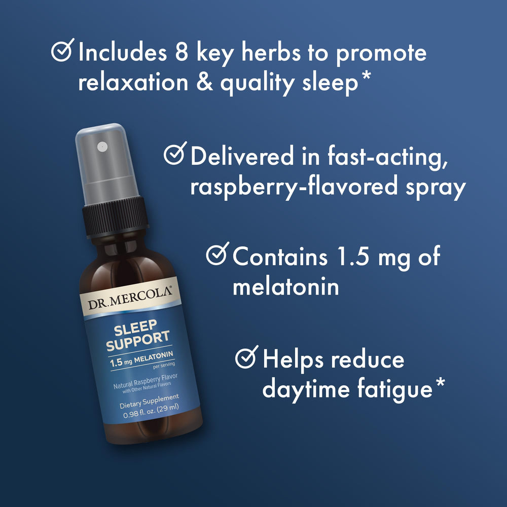 Illustration of the spray bottle label for Dr. Mercola Sleep Support
