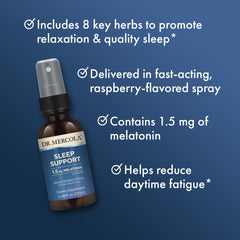 Illustration of the spray bottle label for Dr. Mercola Sleep Support