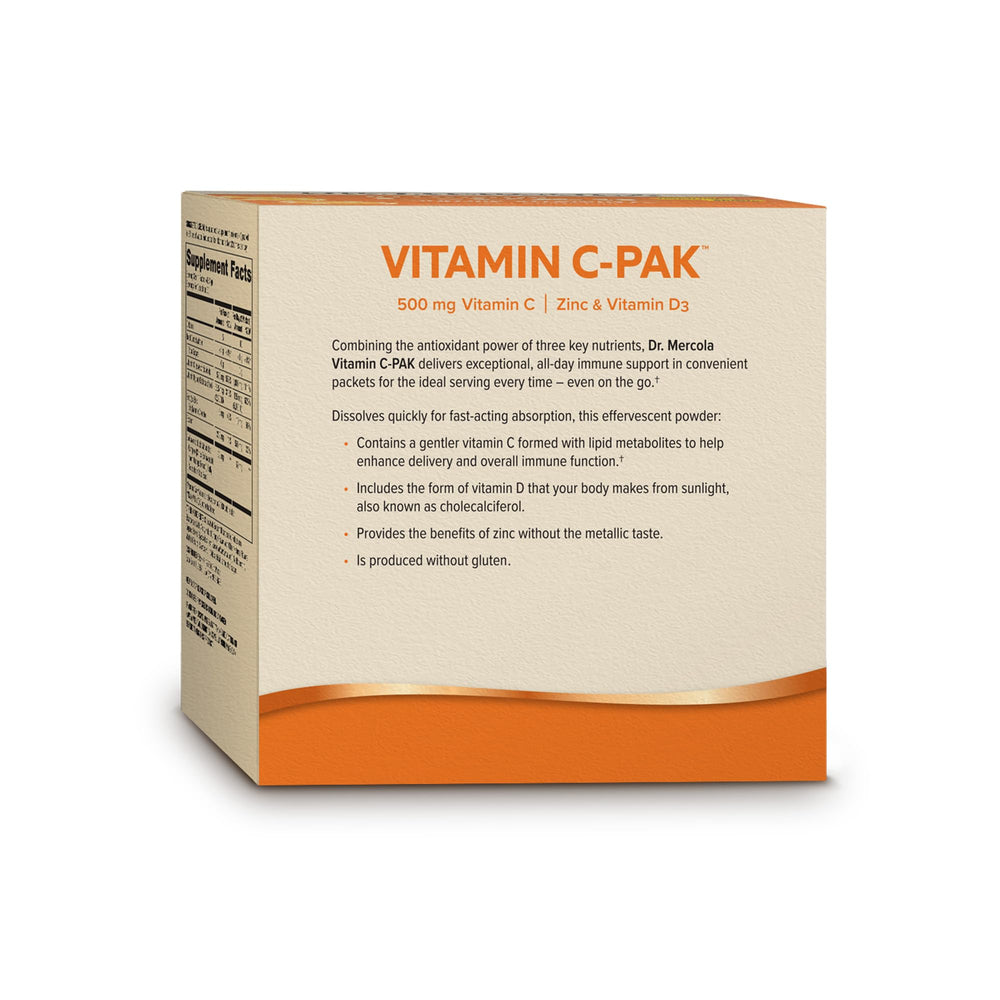 Vitamin C-PAK ingredients including zinc and vitamin D3
