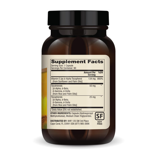 Back label of Dr. Mercola Vitamin E bottle