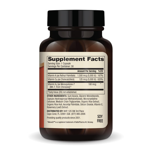 Close-up of Dr. Mercola Vitamins ADK capsules
