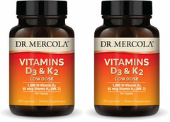 Dr. Mercola Vitamins D3 & K2 Low Dose bottle and packaging
