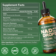 Label close-up: Nicotinamide Riboside NAD+ supplement