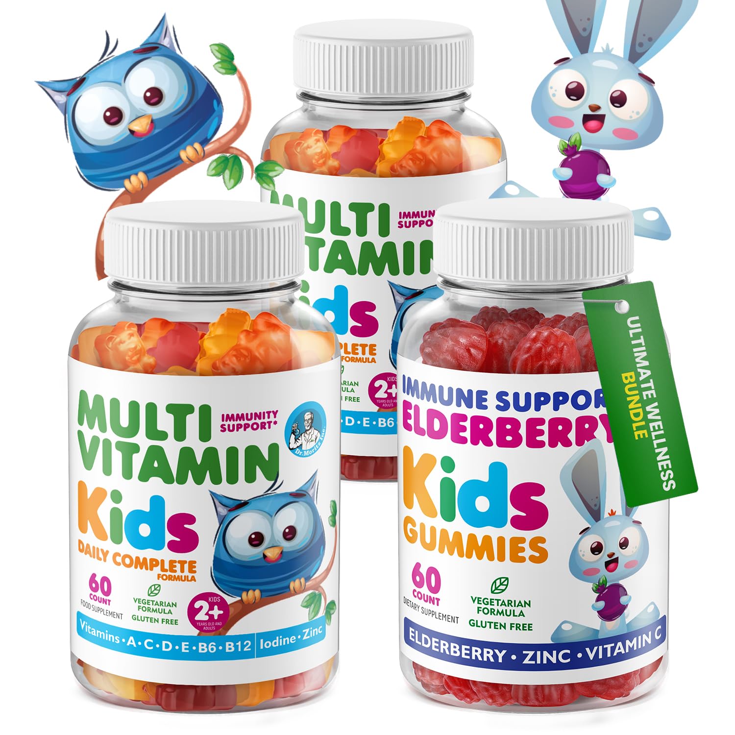 DR MORITZ Kids Elderberry Gummies 60 count bottle