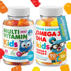Front view of DR. MORITZ Omega-3 Gummies & Kids Multivitamins Bundle box
