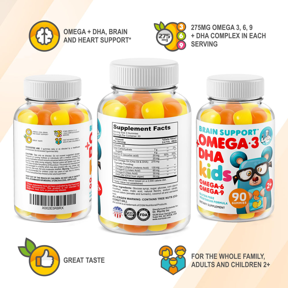 Two-pack DR. MORITZ Omega 3 Kids Gummies package