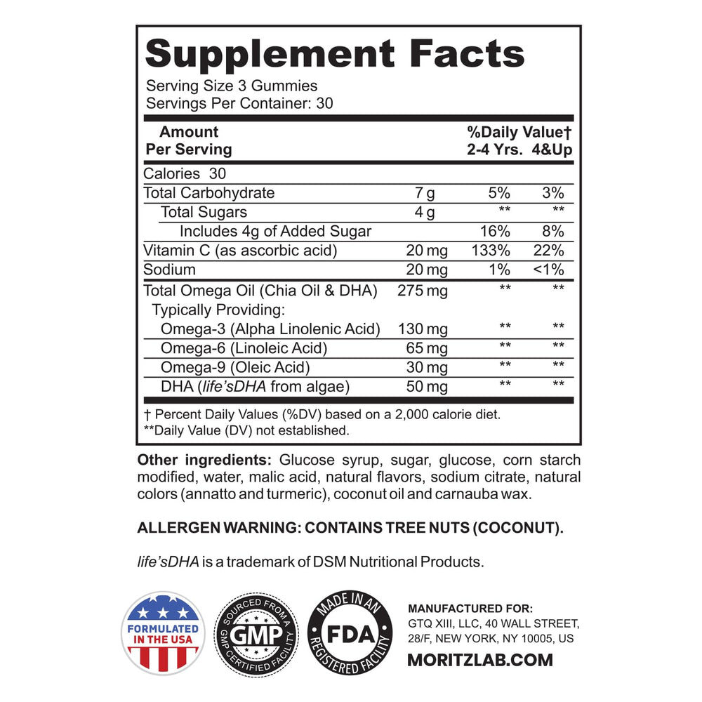 Vegan DHA omega-3 in gummies for kids
