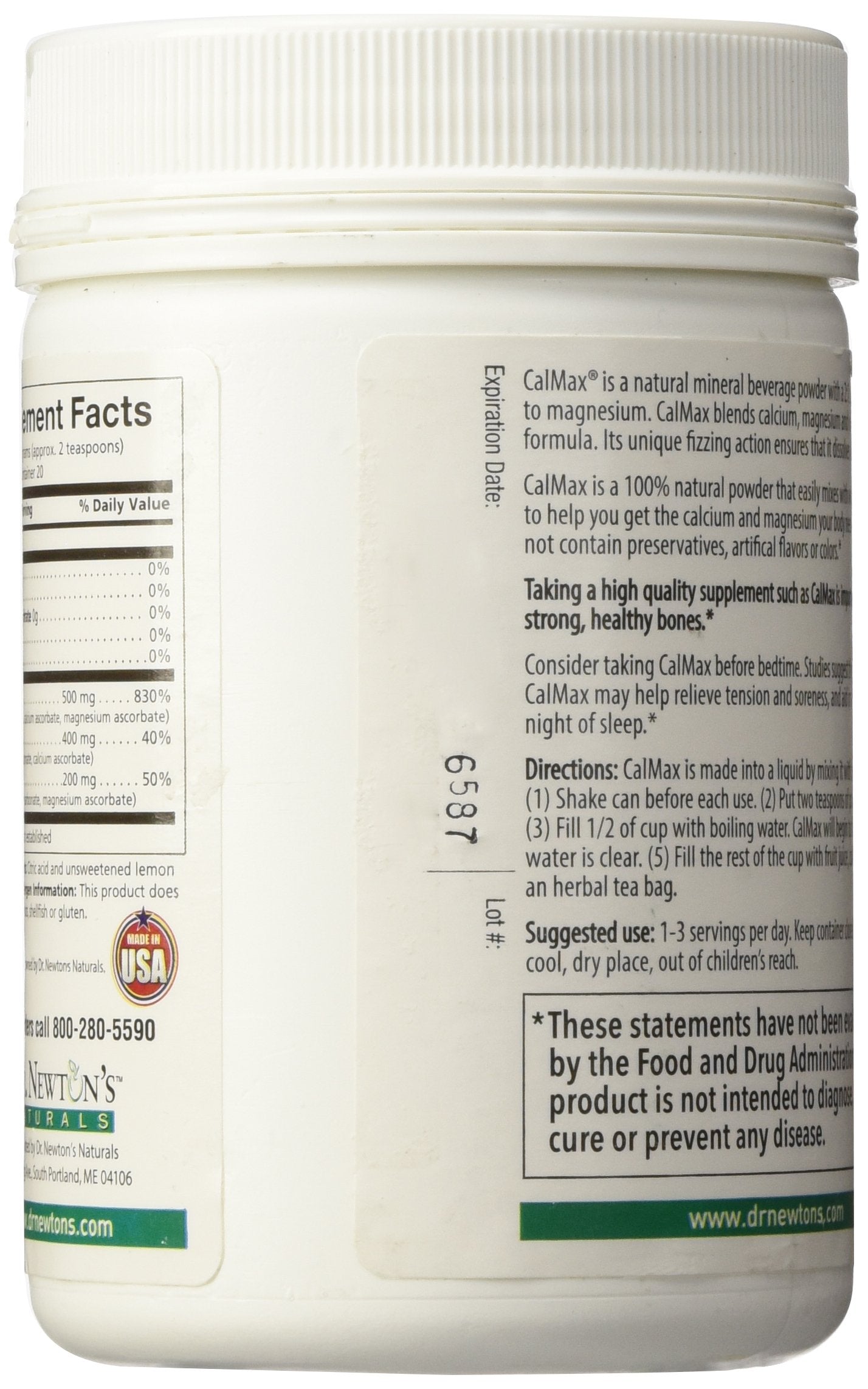Ingredient view of CalMax calcium magnesium and vitamin C