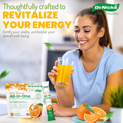 Close-up of 32 vitamins and minerals included in the formula