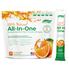 Front view of Dr. Nick's Multivitamin Powder Orange Splash