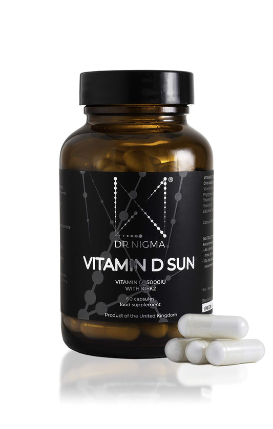 Dr. Nigma Vitamin D Sun capsules bottle – Vitamin D3 5000 IU