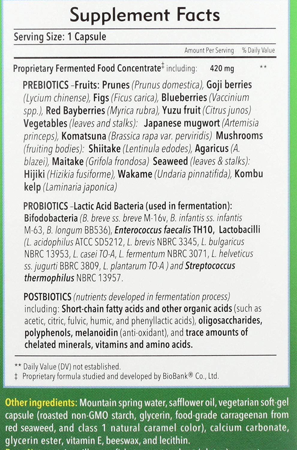 Highlight of 12 probiotic strains in Dr. Ohhira's formula