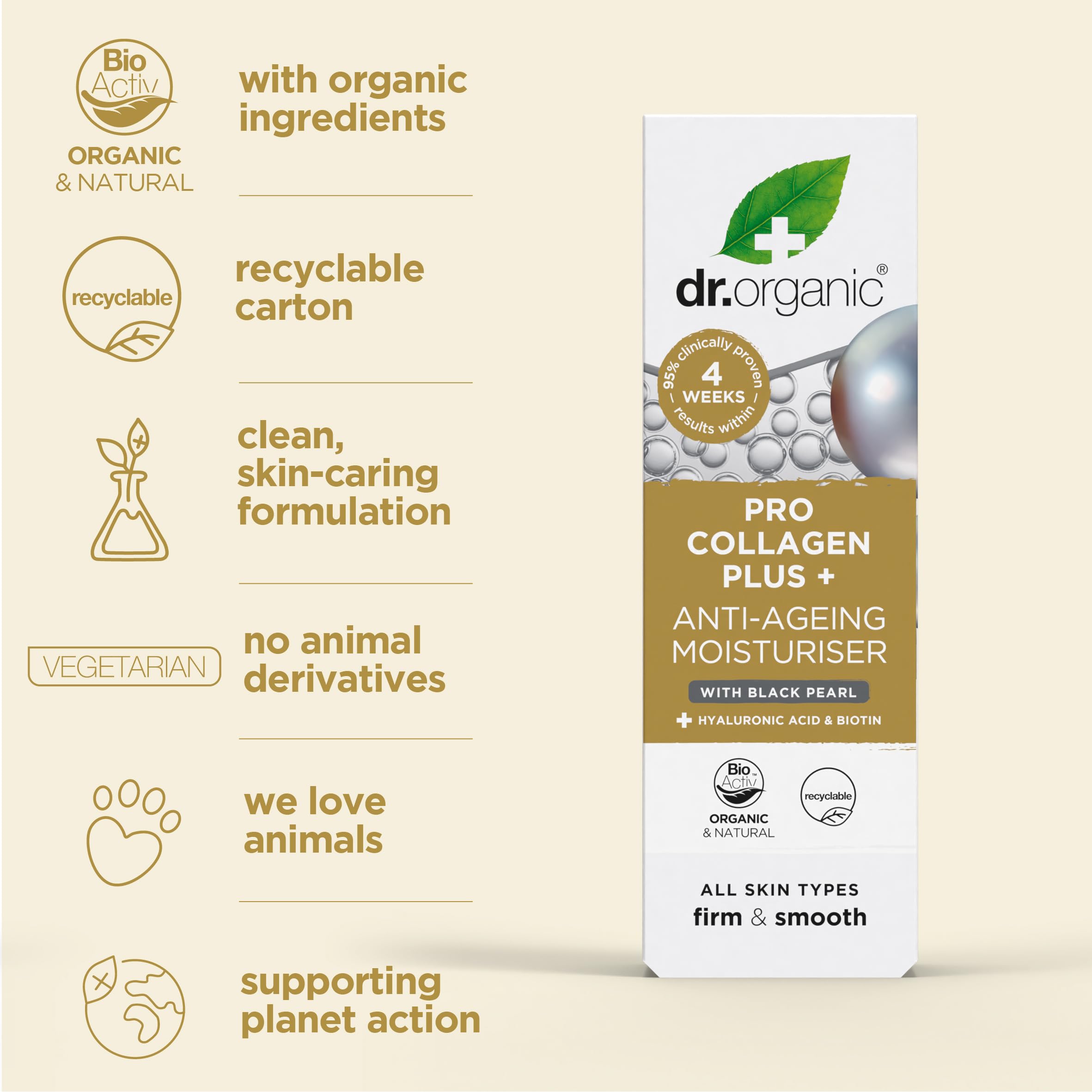 Airless moisturiser bottle with recyclable packaging
